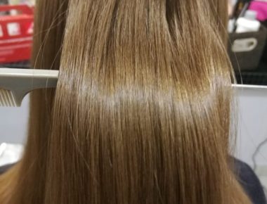 Фото до и после выпрямления волос Structure + Shine от Goldwell